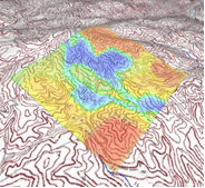 Example of Radiation Dose Rate Evaluation Results Using the Evaluation System of Radiation Dose Rate in a Wide Area
(Evaluated based on the measured dose rate and displayed as a map.)